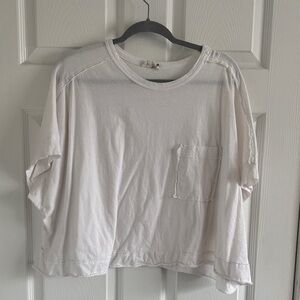 Neutral White Crop Pocket Tee